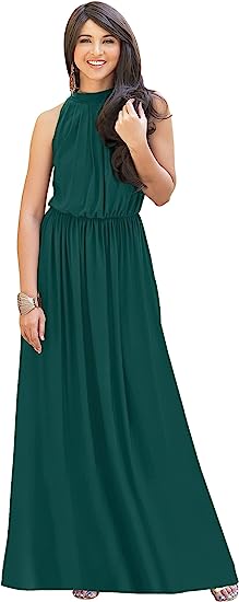 KOH KOH Sexy Sleeveless Summer Formal Flowy Casual Gown