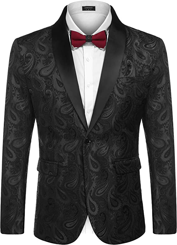 Coofandy Mens Floral Tuxedo Jacket